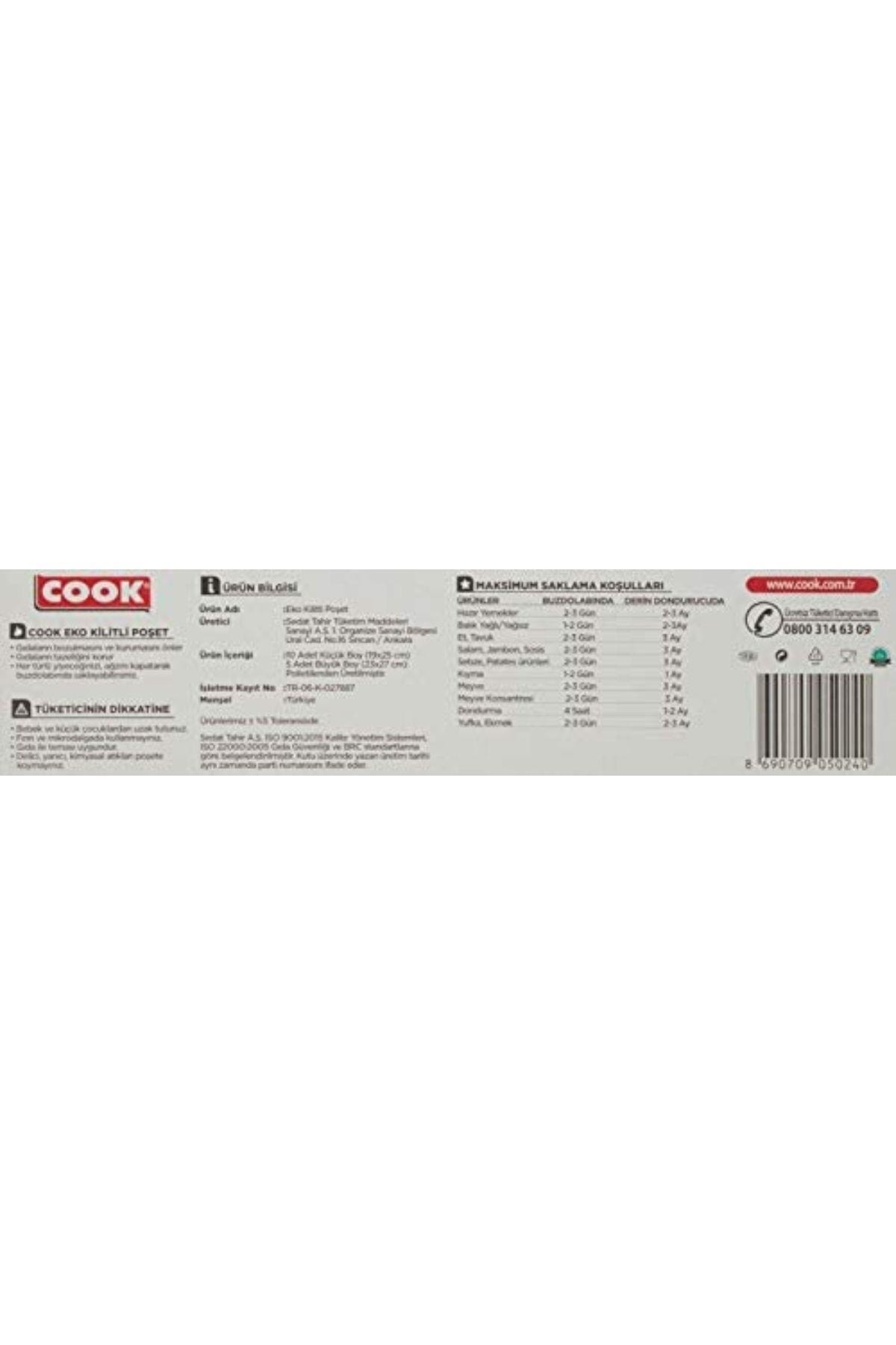 COOK KİLİTLİ BUZDOLABI POŞETİ 10+5-