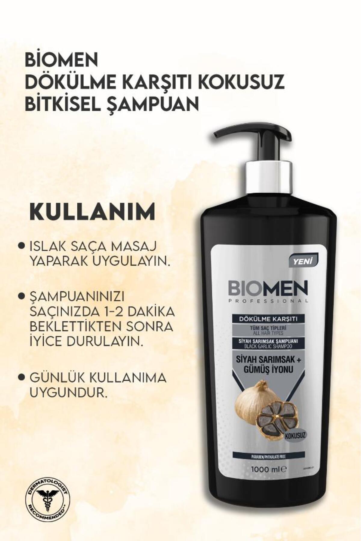 BİOMEN PROFESSİONAL SİYAH SARIMSAK&GÜMÜŞ ŞAMPUAN 1000ML-