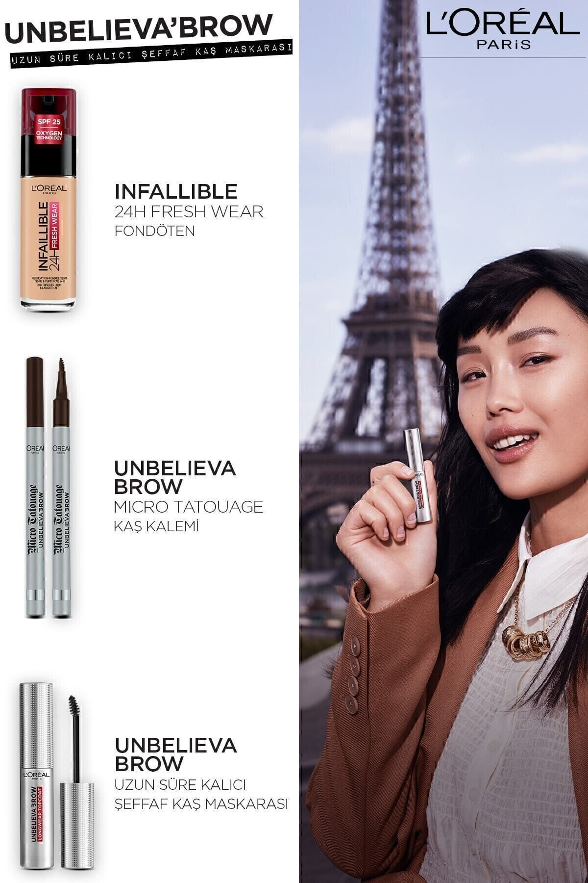 LOREAL PARİS UNBELİEVA BROW UZUN SÜRE KALICI ŞEFFAF KAŞ MASKARASI-