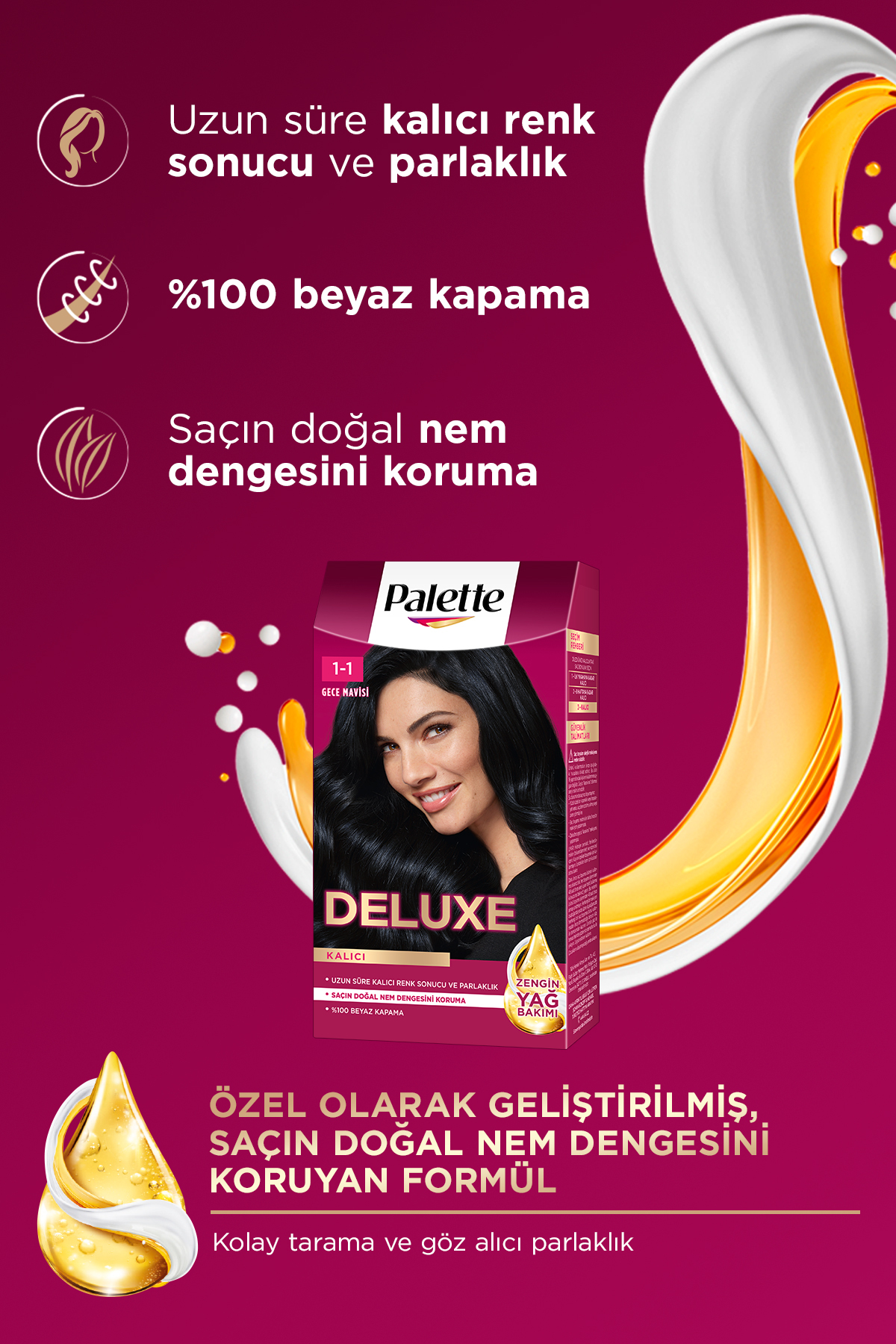 PALETTE DELUXE SAÇ BOYASI 1-1 GECE MAVİSİ  SAÇ BOYASI-
