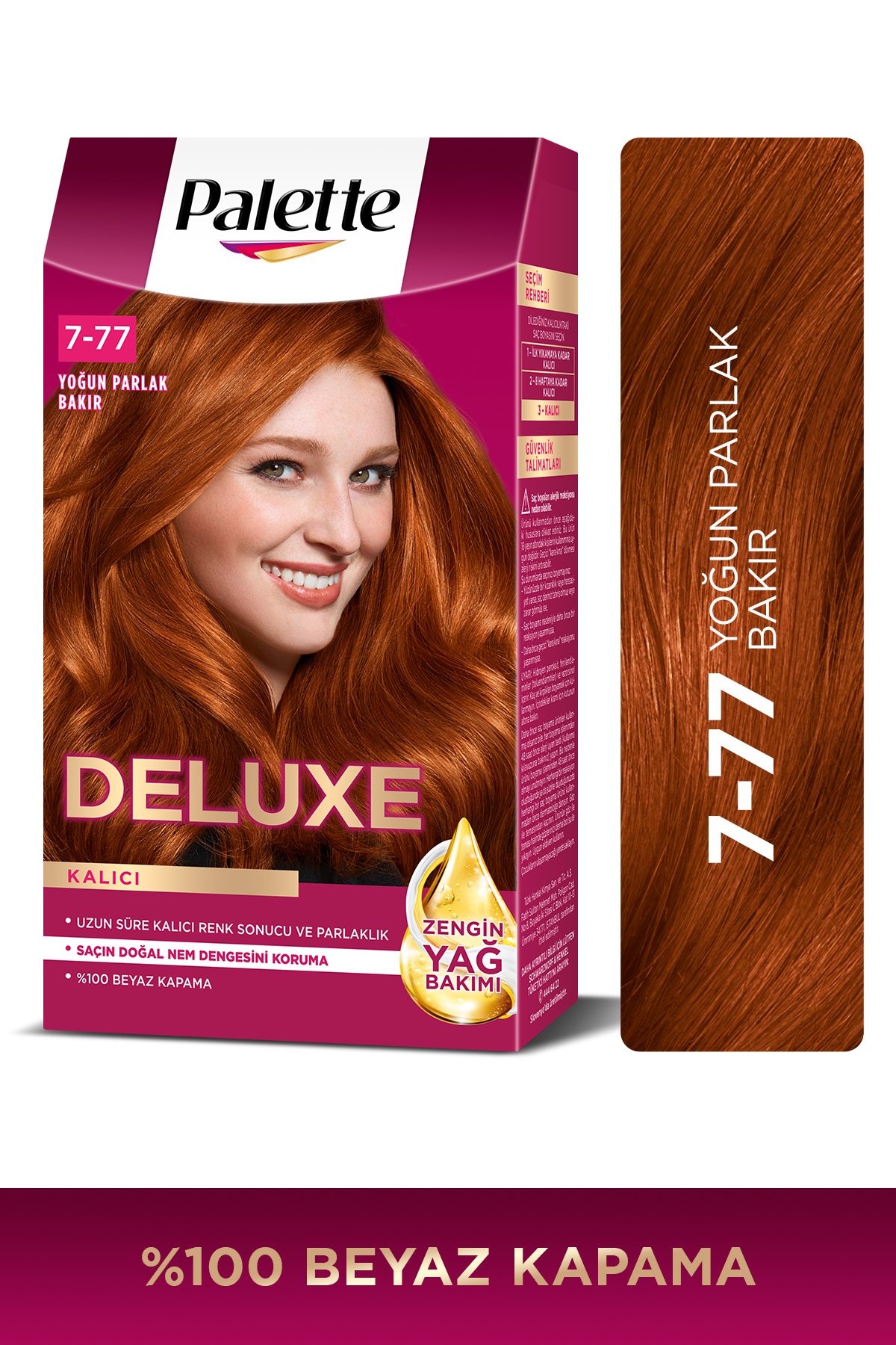 PALETTE DELUXE 7-77 YOĞUN PARLAK BAKIR SAÇ BOYASI-