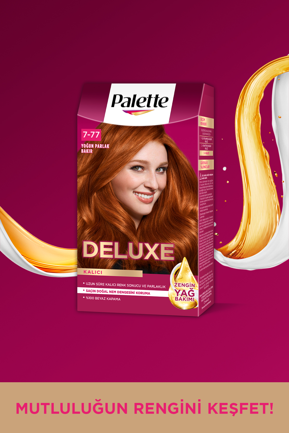 PALETTE DELUXE 7-77 YOĞUN PARLAK BAKIR SAÇ BOYASI-