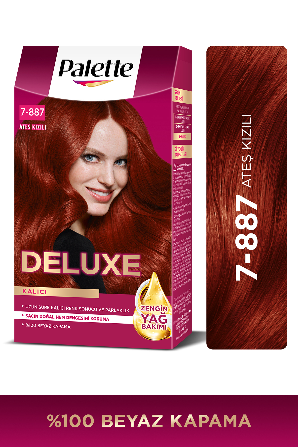 PALETTE DELUXE YOĞUN RENKLER 7-887 ATEŞ KIZILI SAÇ BOYASI-