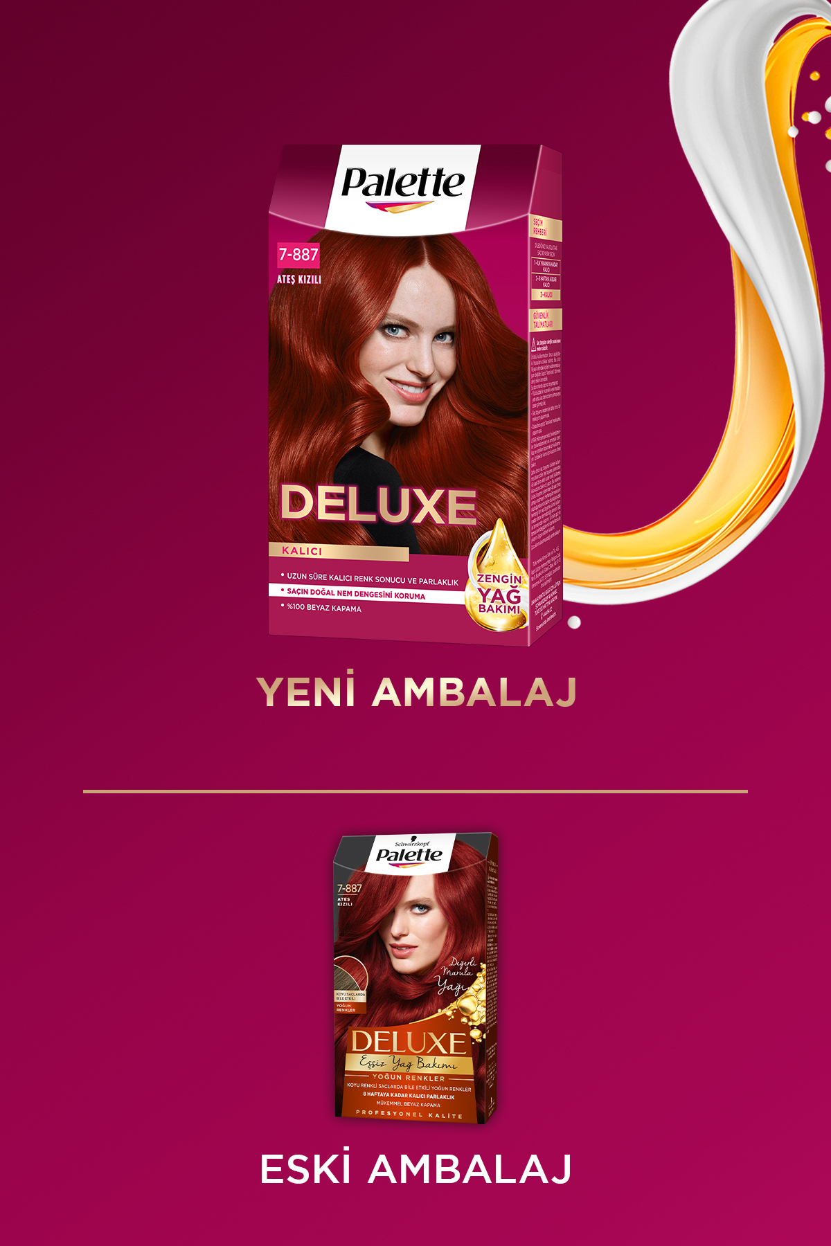 PALETTE DELUXE YOĞUN RENKLER 7-887 ATEŞ KIZILI SAÇ BOYASI-