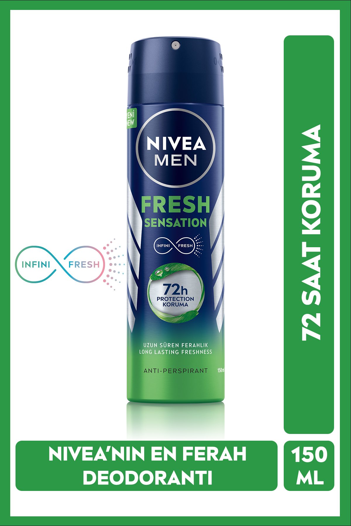 NİVEA DEODORANT ERKEK FRESH SENSATİON 150ML-