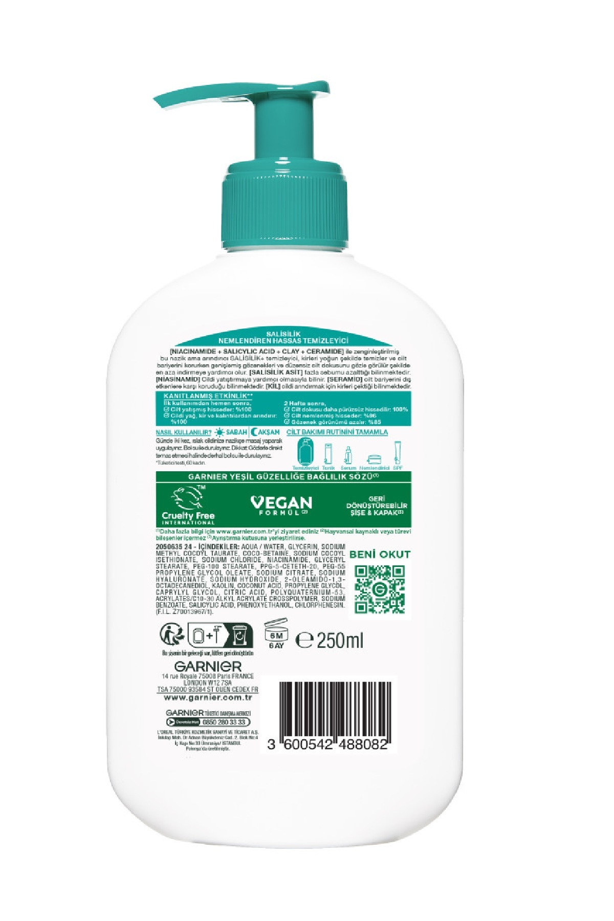 Garnier Saf& Temiz Nemlendiren Temizleyici 250ml-