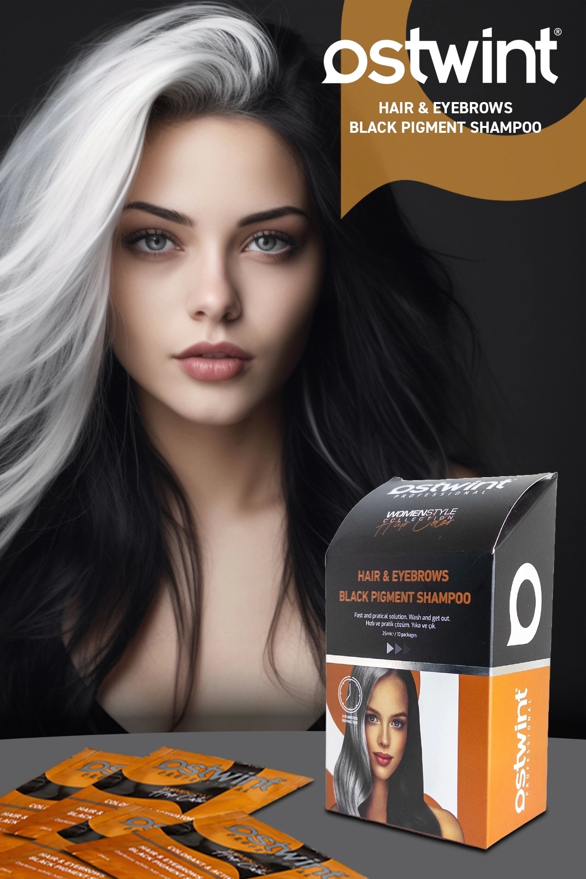OSTWİNT BLACK SHAMPOO 25ML X 10 ADET-