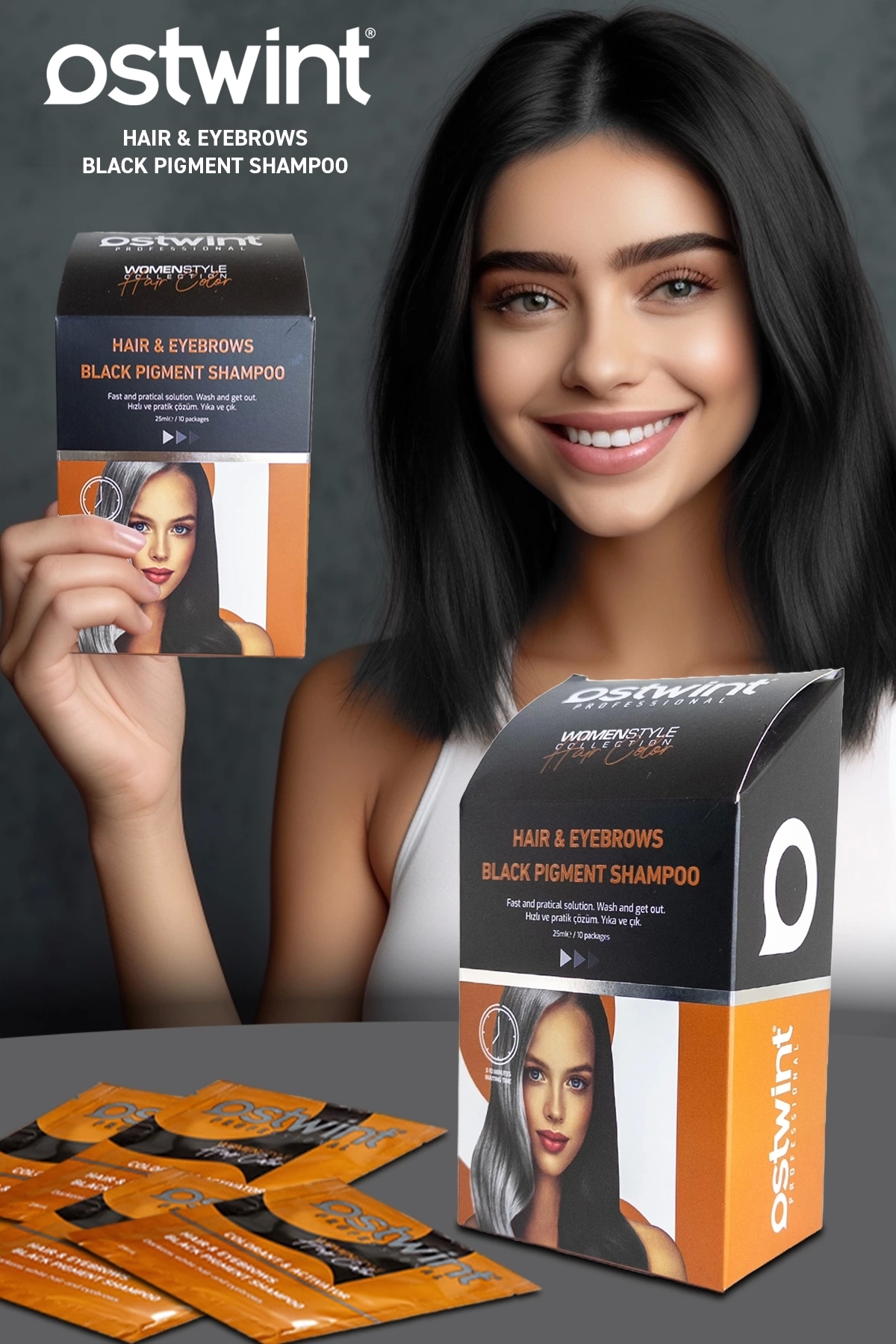 OSTWİNT BLACK SHAMPOO 25ML X 10 ADET-