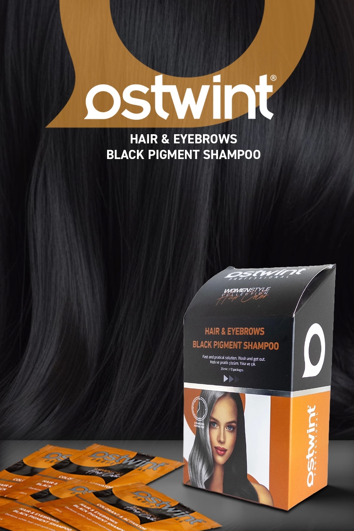 OSTWİNT BLACK SHAMPOO 25ML X 10 ADET-