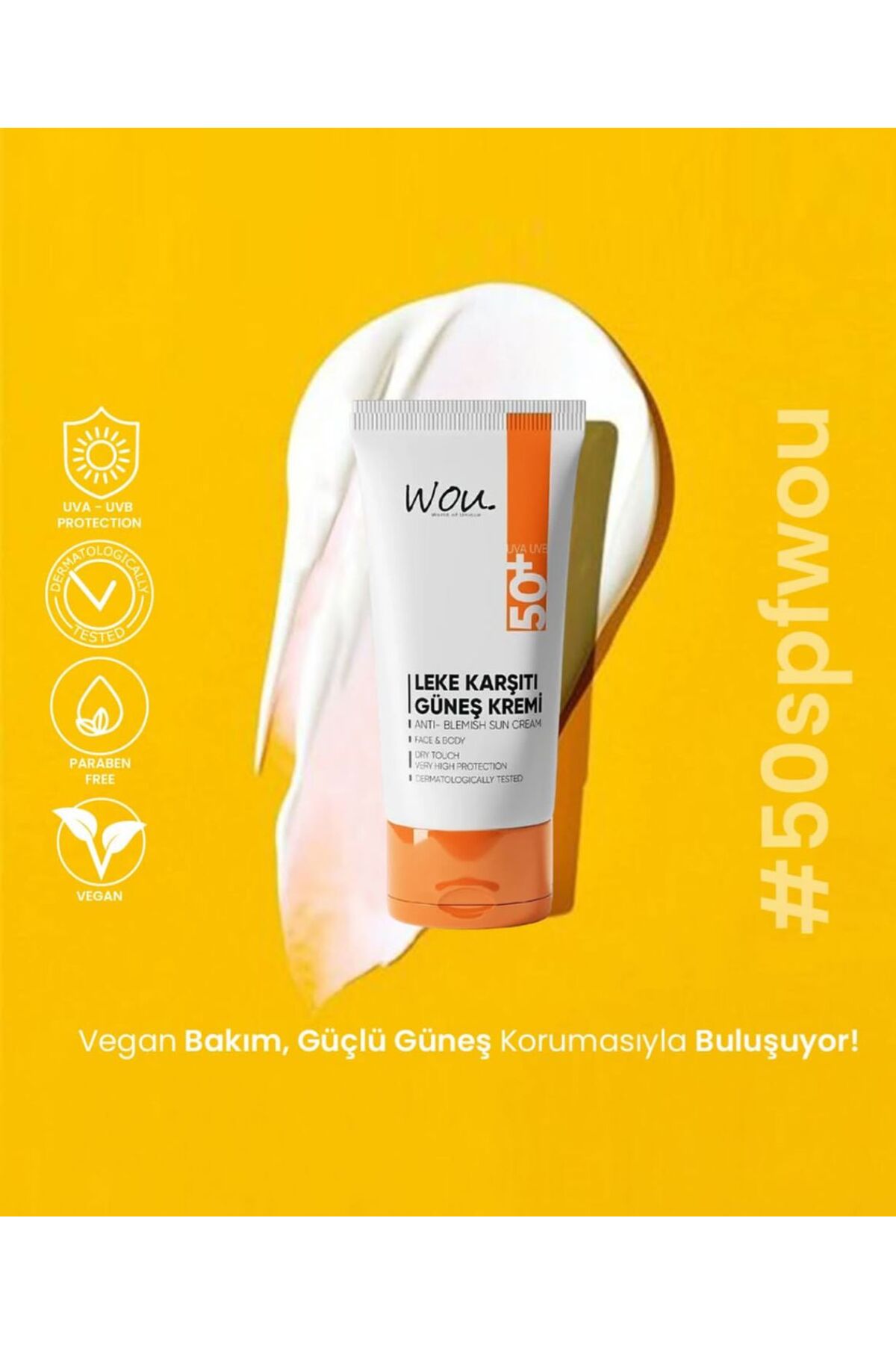 W. Leke Karşıtı güneş koruyucu krem 50ml-