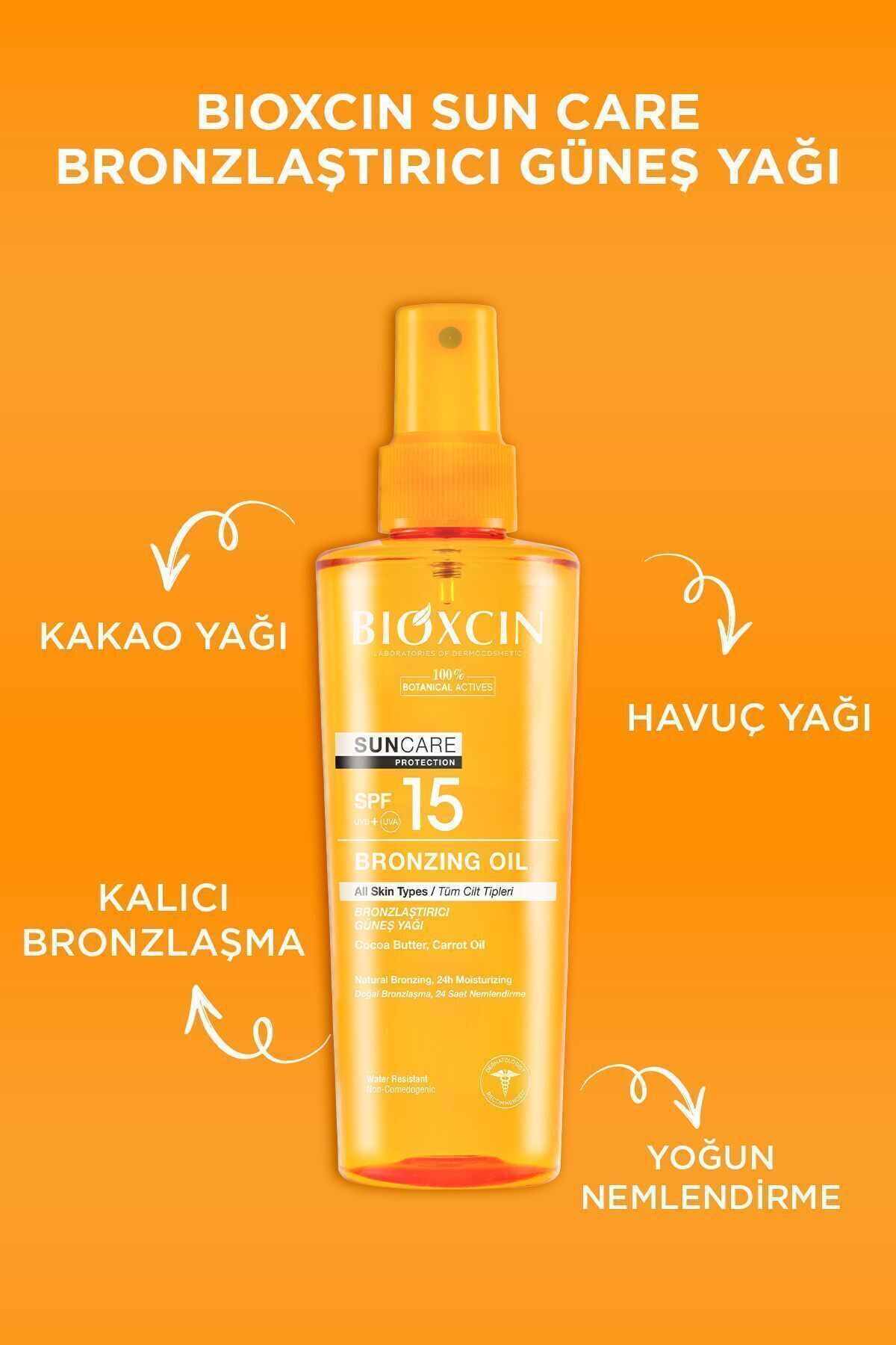 BİOXCİN SUN CARE BRONZLAŞTIRICI YAĞ 200 ML 15 SPF-
