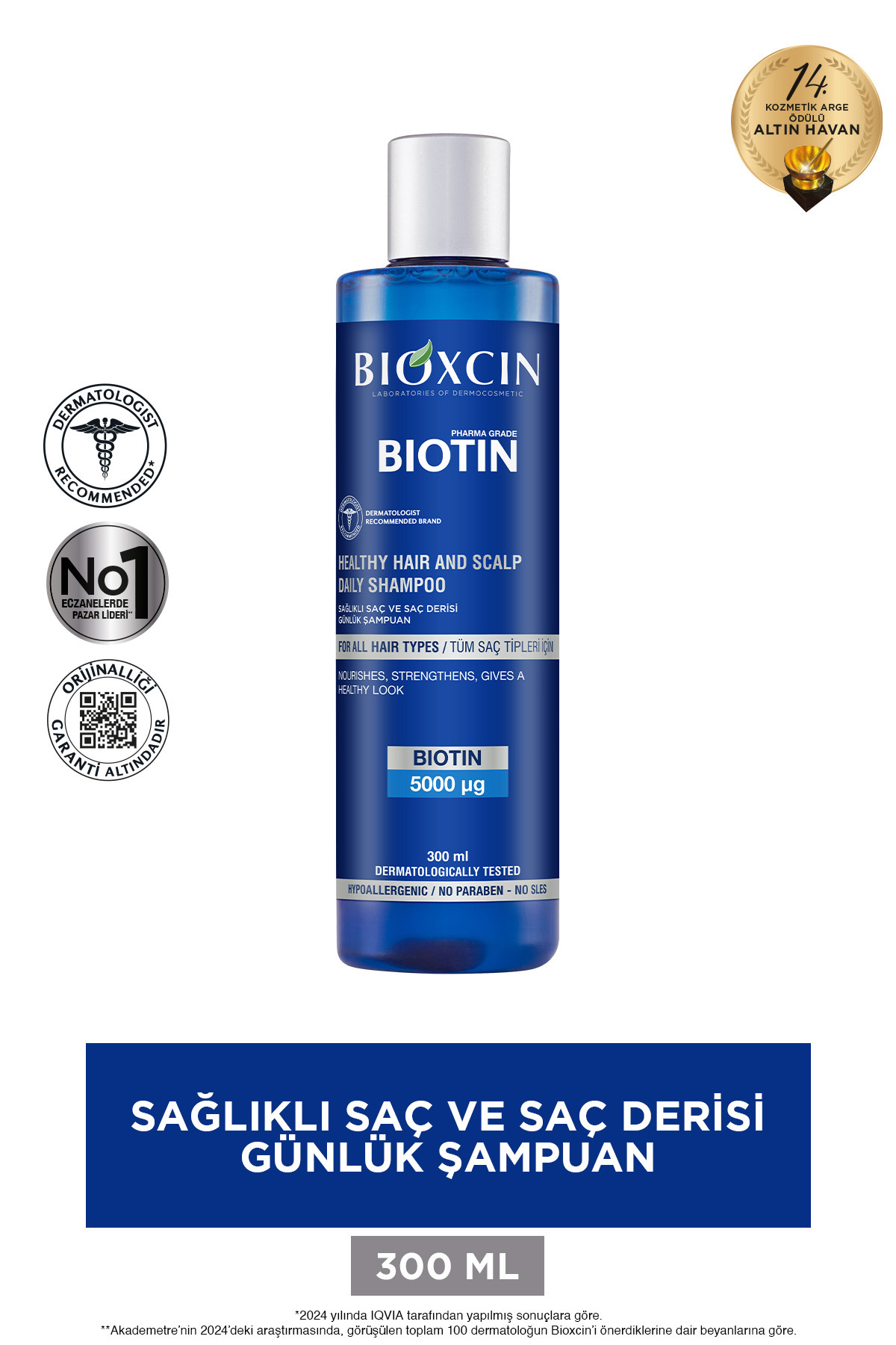 BİOXCİN BİOTİN ŞAMPUAN 300 ML TÜM SAÇ TİPLERİ İÇİN-