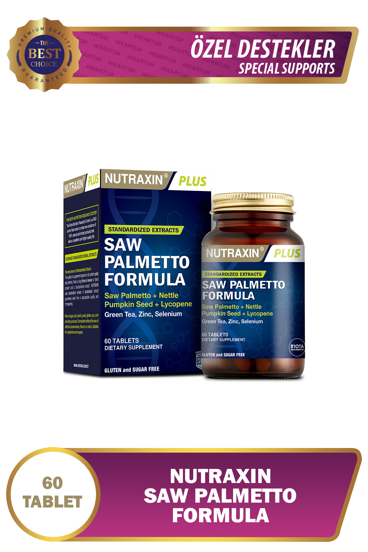 NUTRAXİN SAW PLAMETTO - FORMULA ÖZEL DESTEK 60 TABLET-