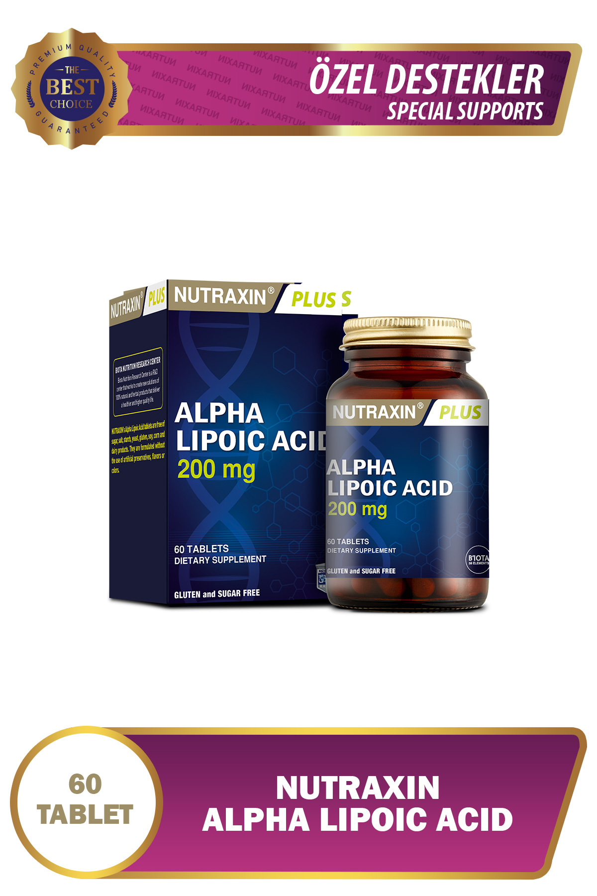 NUTRAXİN ALPHA LİPOİC ACİD 200 MG 60 TABLET-