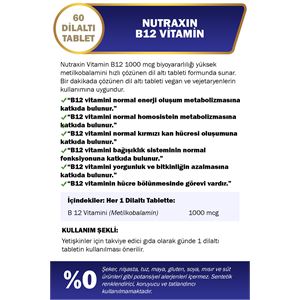 NUTRAXİN B12 VİTAMİNİ (1000 MCG)-