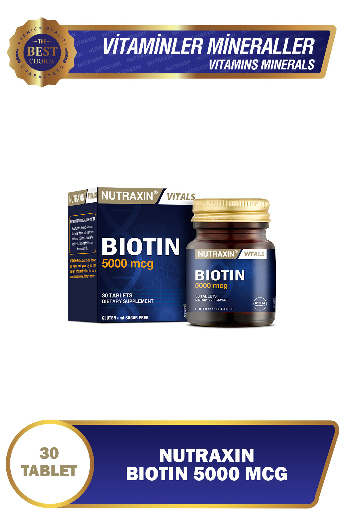 NUTRAXİN BİOTİN 5000 MCG 30 TABLET SAÇ VİTAMİNİ-