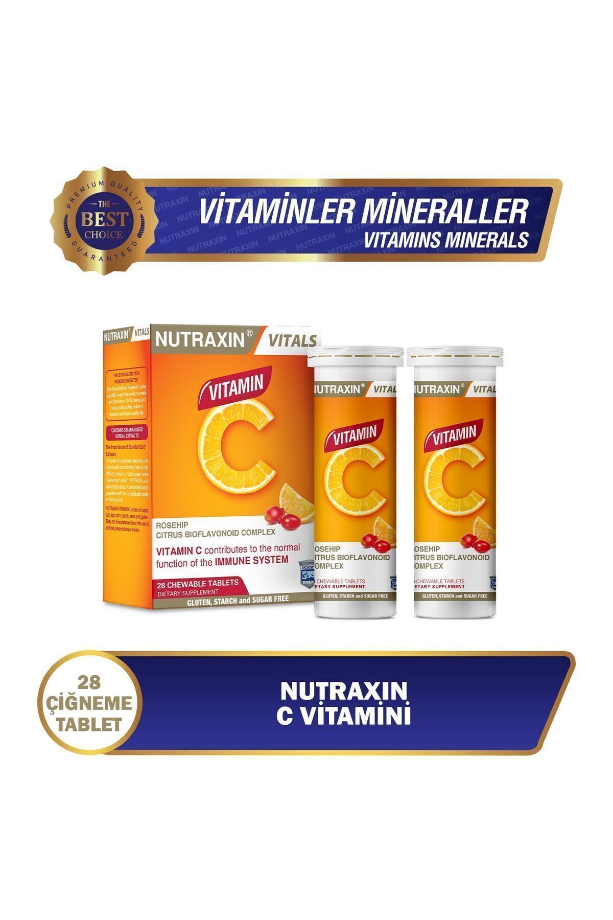 NUTRAXİN C VİTAMİNİ ÇİĞNEME TABLETİ - C VİTAMİNİ D-