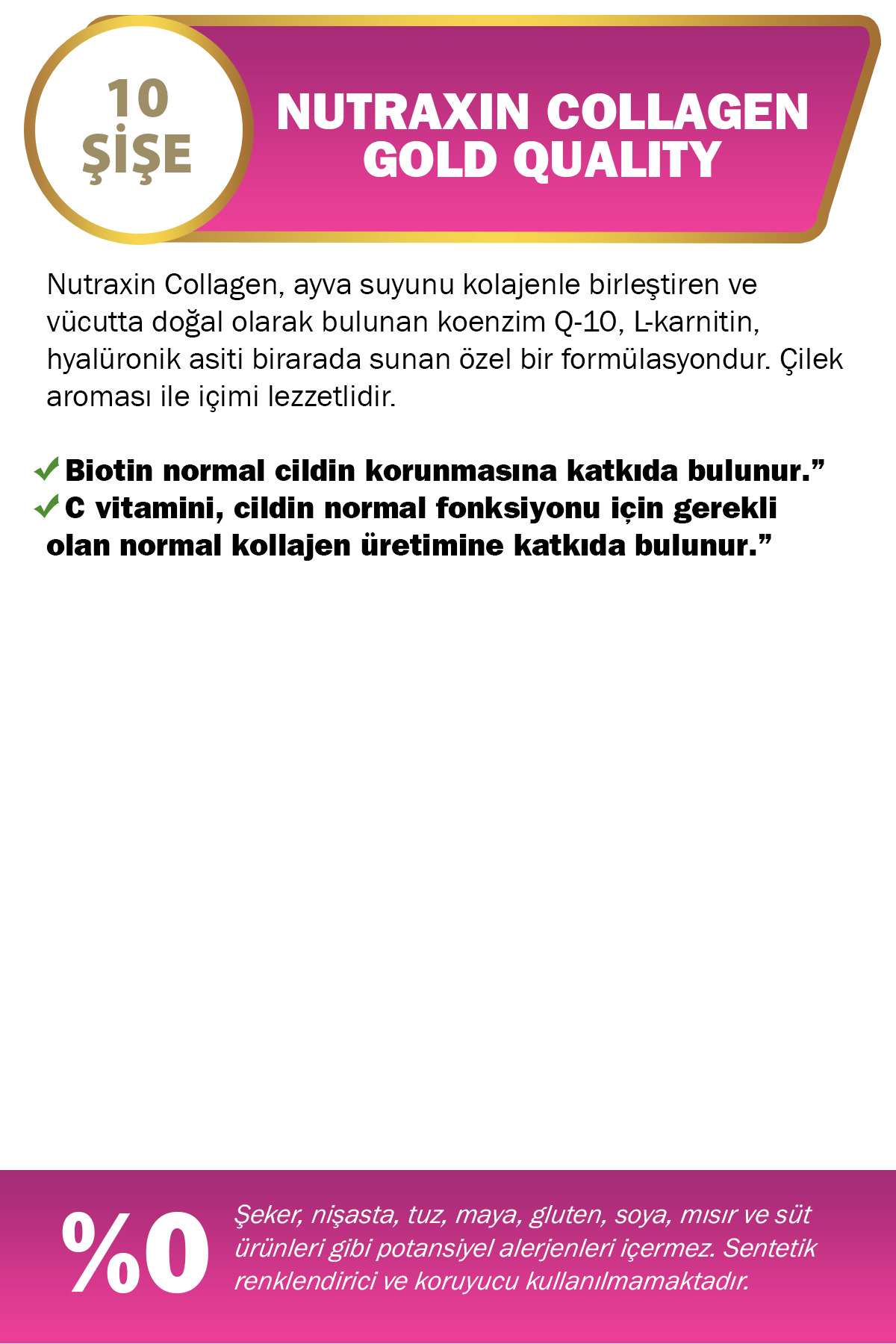 NUTRAXİN COLLAGEN GOLD QUALİTY 10X50 ML-