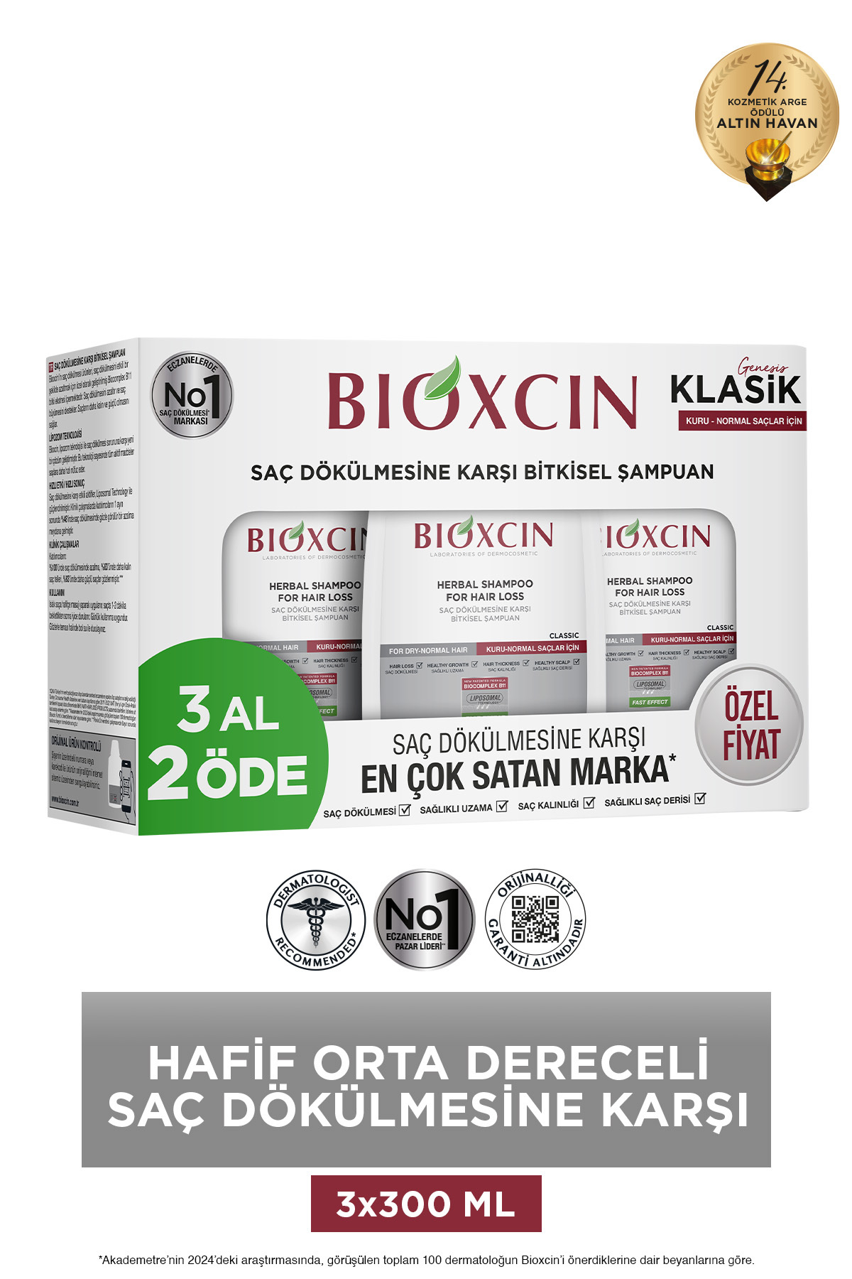 BİOXCİN GENESİS KURU VE NORMAL SAÇLAR IÇİN ŞAMPUAN-