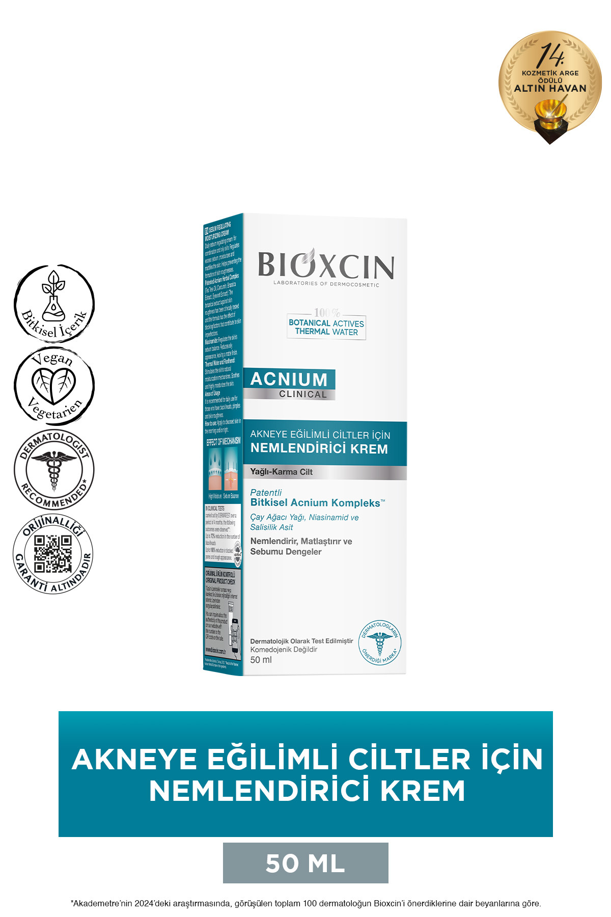 BİOXCİN ACNİUM DENGELEYİCİ NEMLENDİRCİ KREM 50ML-