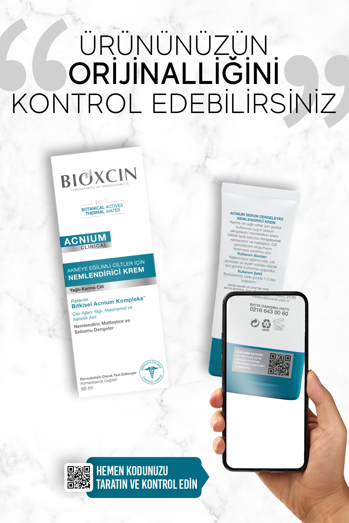 BİOXCİN ACNİUM DENGELEYİCİ NEMLENDİRCİ KREM 50ML-