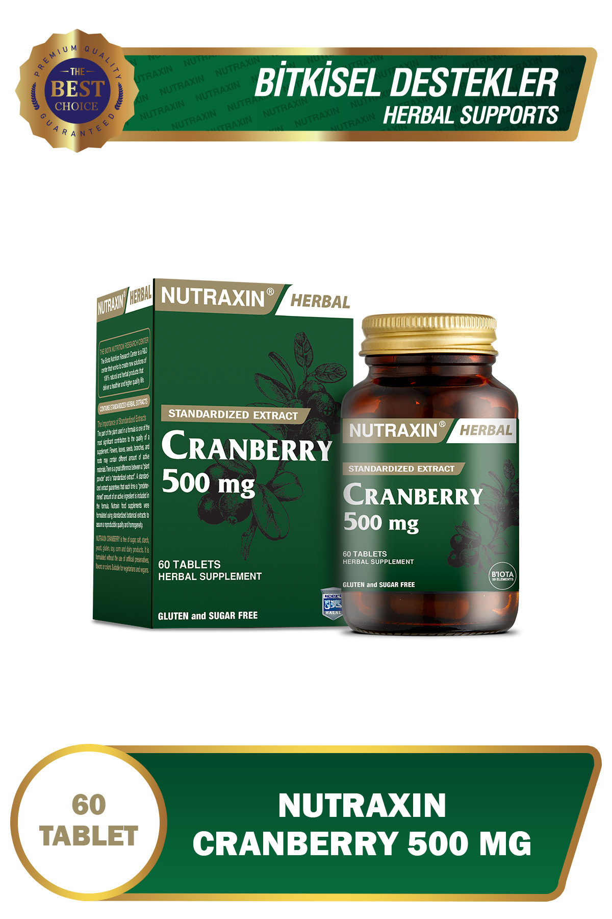 Nutraxin Cranberry - Turna Yemişi 500 Mg 60 Tablet-