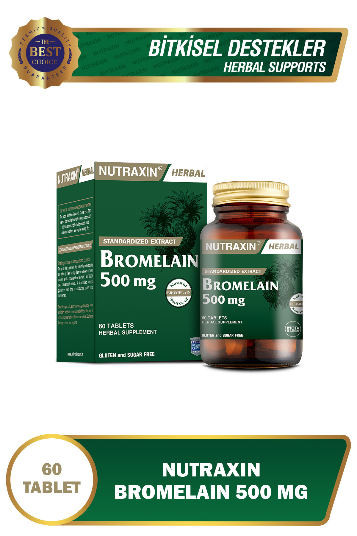 Nutraxin Bromelain 500 Mg 60 Kapsül-