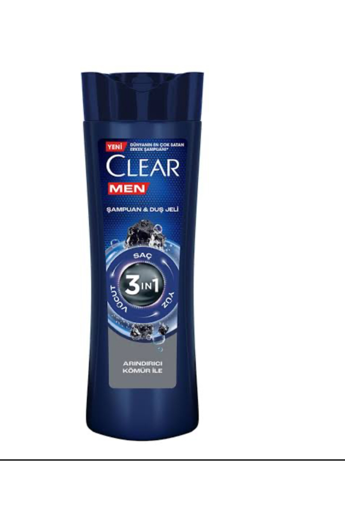 Clear Men 3 in 1 Şampuan & Duş Jeli Arındırıcı Köm-
