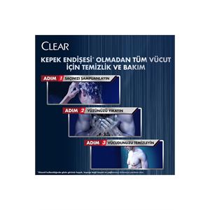 Clear Men 3 In1 Şampuan&Duş Jeli Ferahlatıcı Mento-