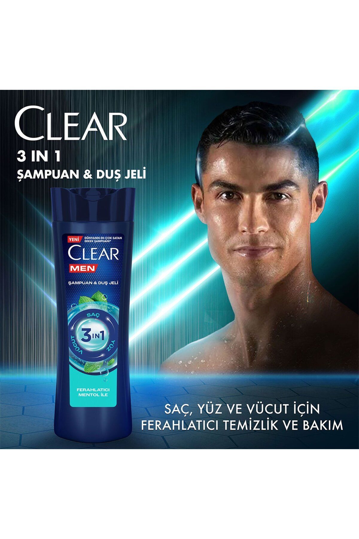 Clear Men 3 In1 Şampuan&Duş Jeli Ferahlatıcı Mento-