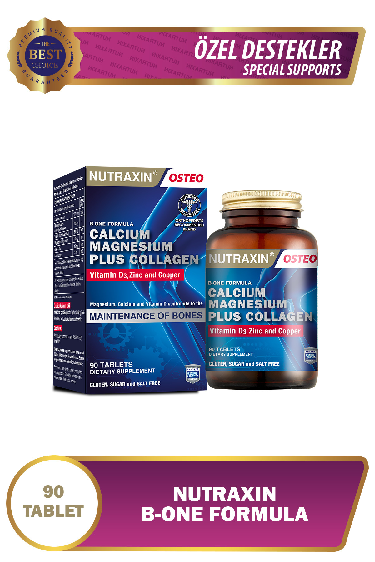 Nutraxin B-One Formula - Özel Destek 90 Tablet Kal-