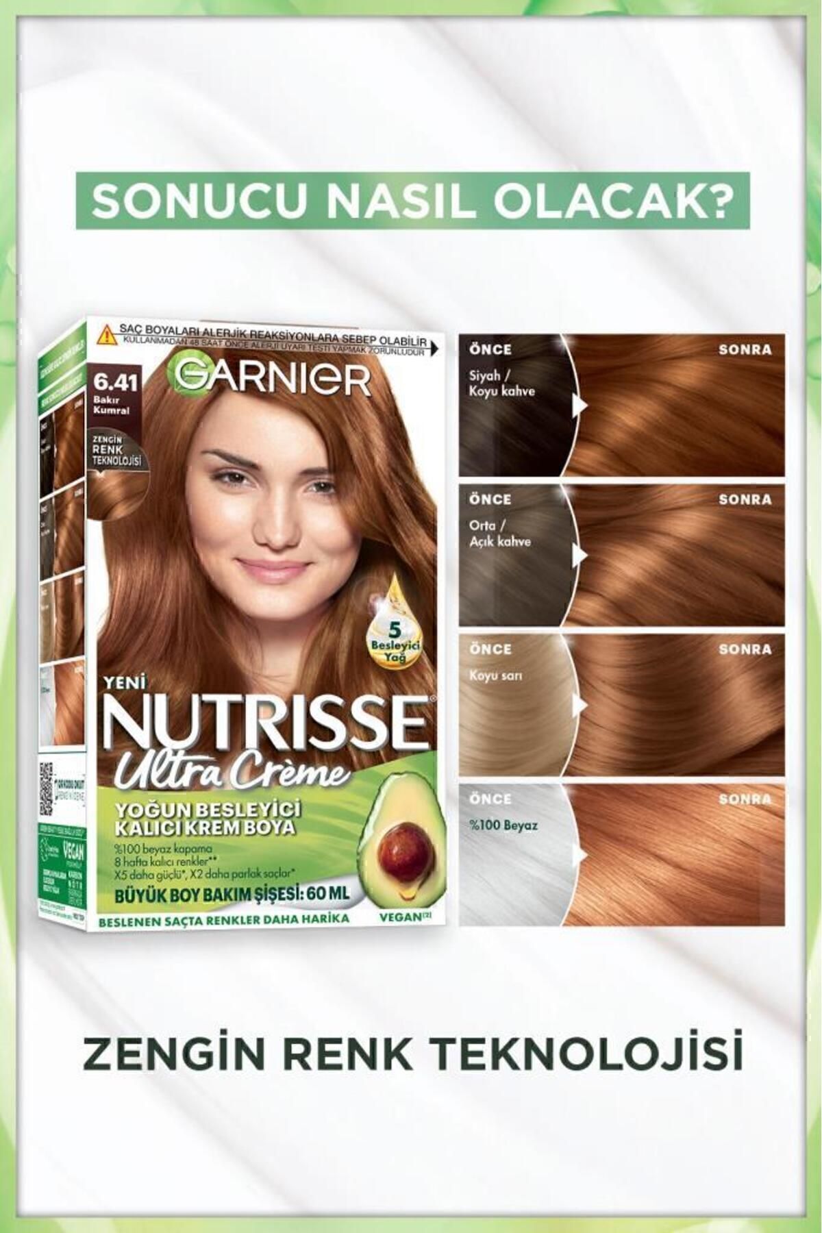 Garnier Nutrisse Yoğun Besleyici Saç Boyası 6.41-