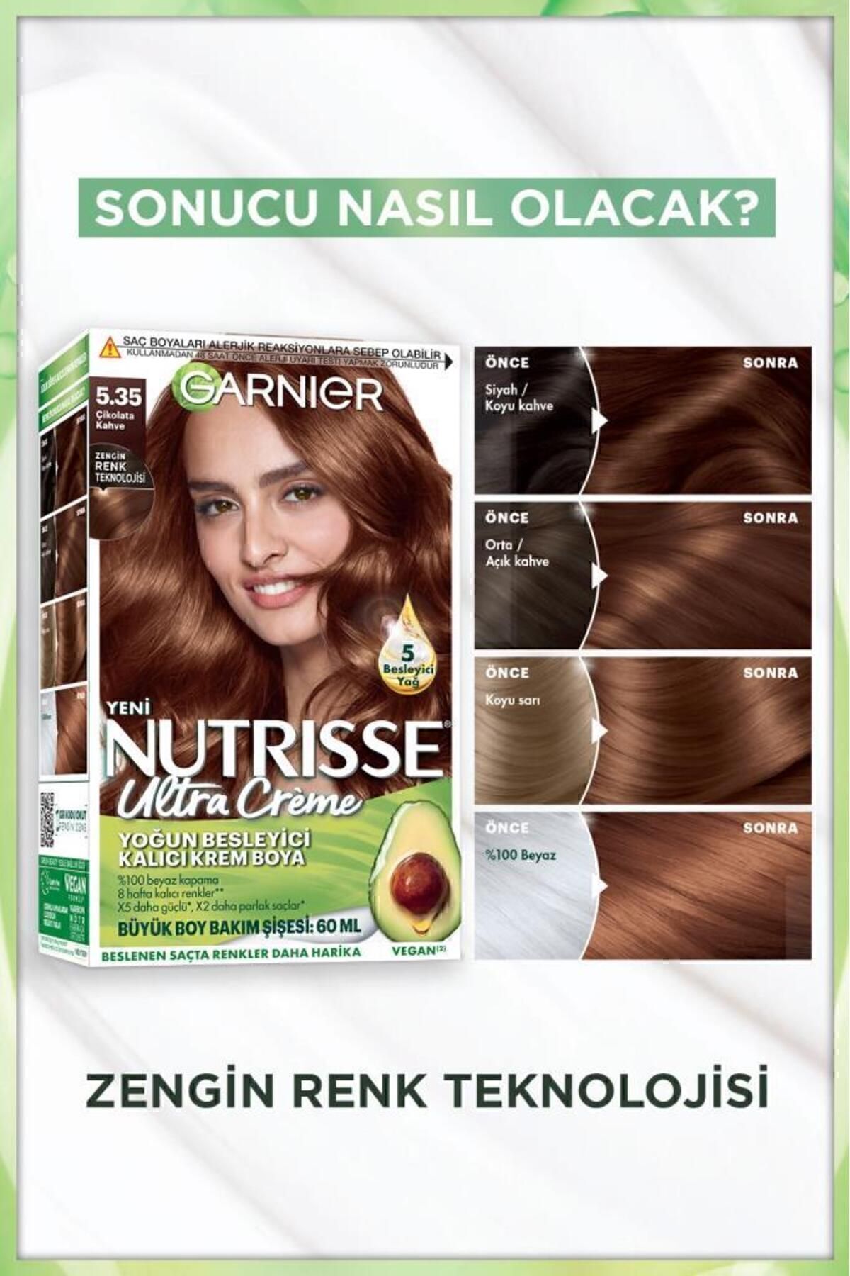 Garnier Nutrisse Yoğun Besleyici Saç Boyası 5.35-