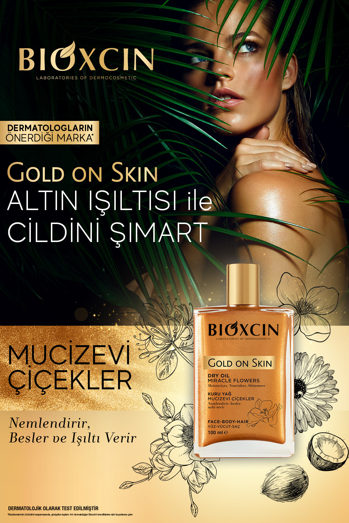 Bioxcin Gold On Skin Altın Parıltılı Kuru Yağ 100-