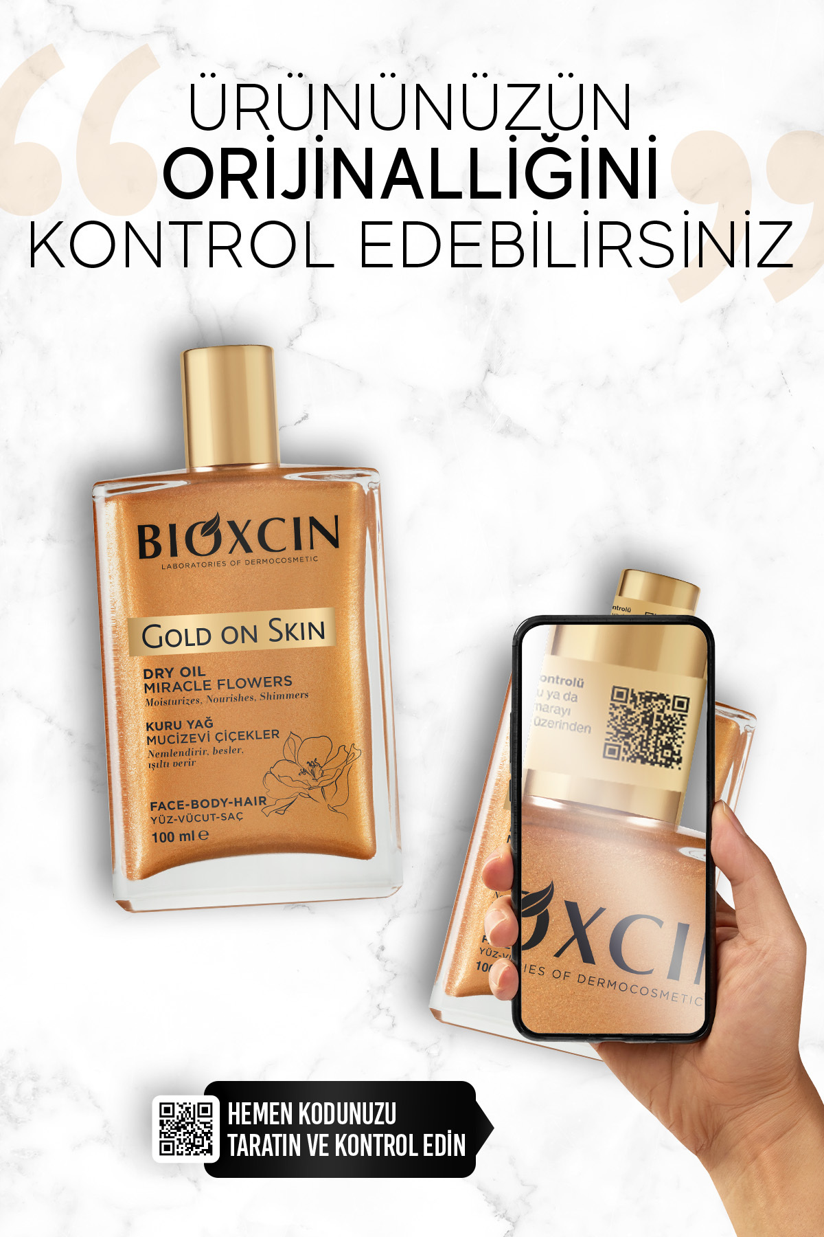 Bioxcin Gold On Skin Altın Parıltılı Kuru Yağ 100-
