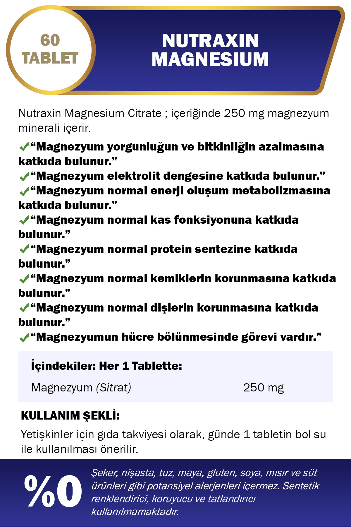 NUTRAXİN MAGNESİUM CİTRATE - MAGNEZYUM TAKVİYESİ 2-