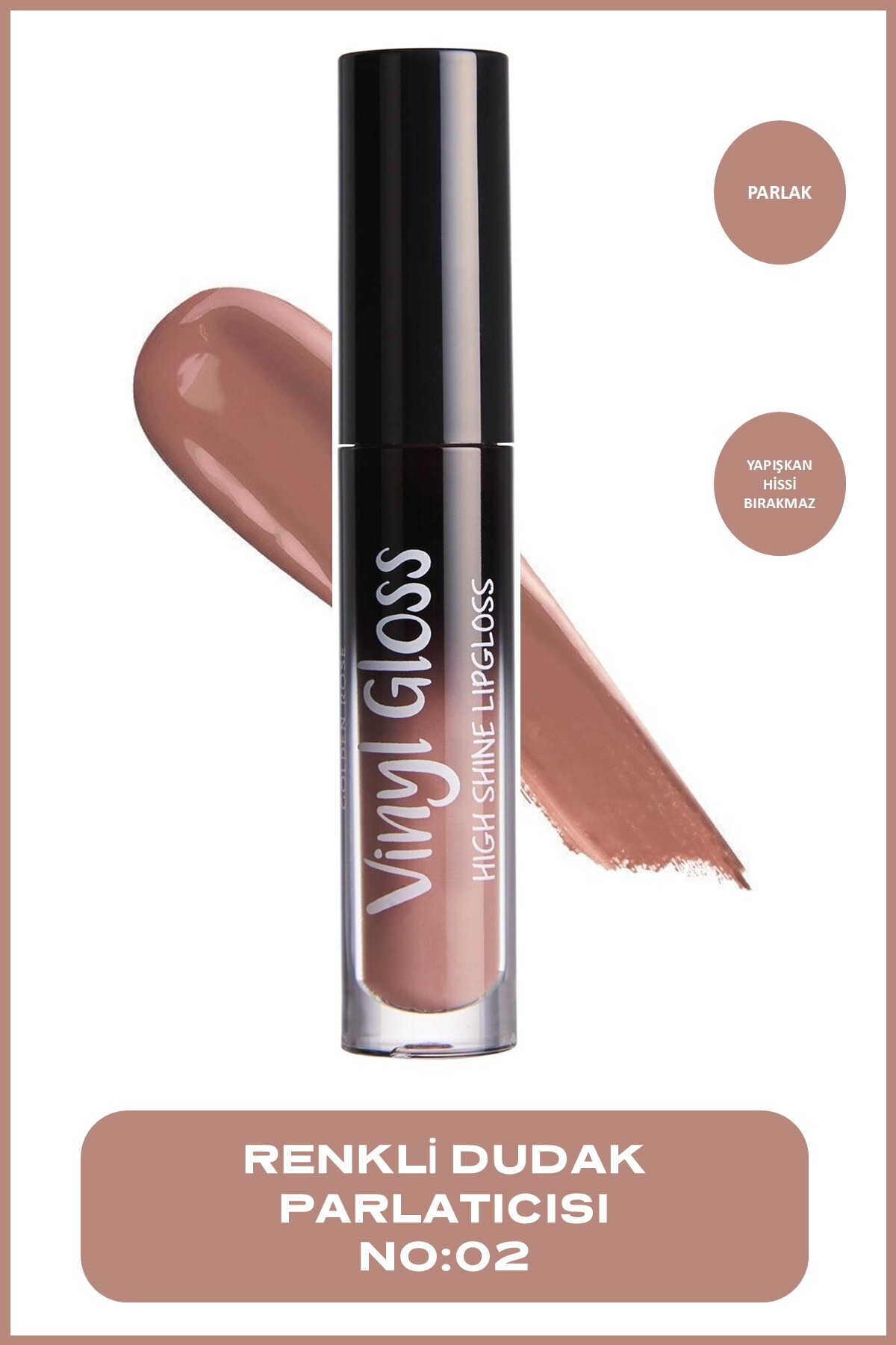 GOLDEN ROSE VINYL GLOSS HIGH SHINE LIPGLOSS NO:02-