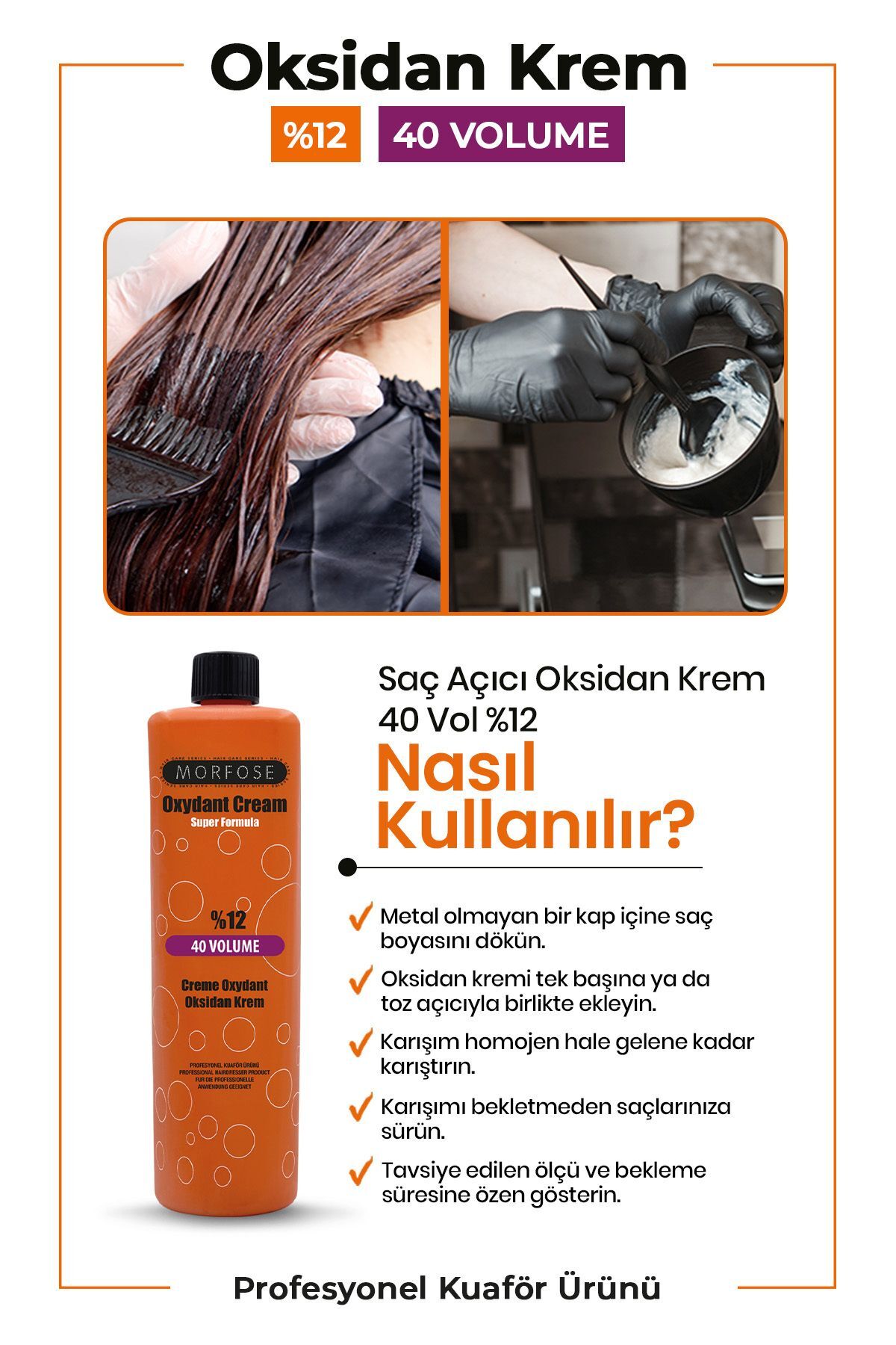 MORFOSE OKSİDAN KREM 40 VOLUME 1000 ML-