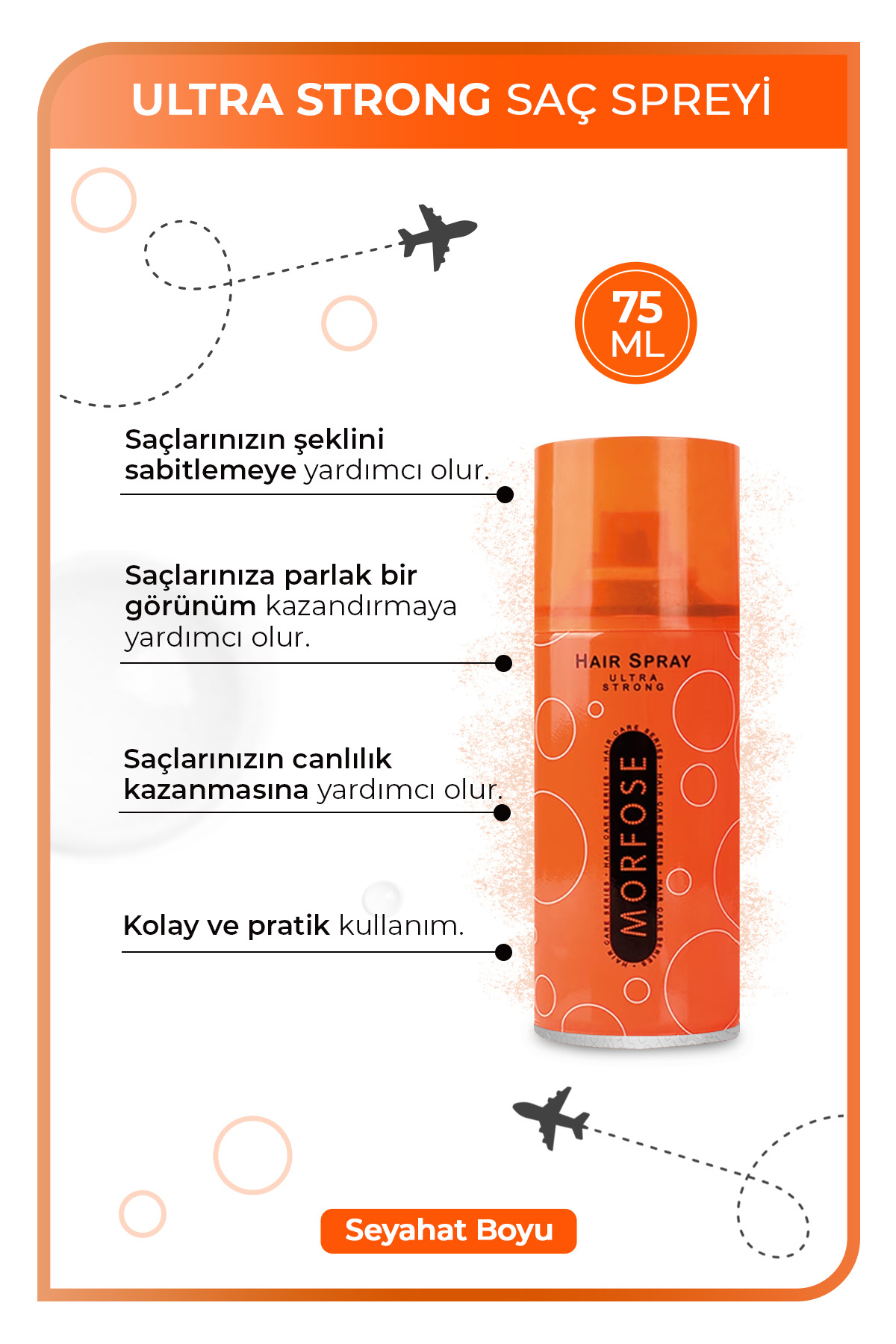 Morfose Seyahat Boy Ultra Strong Saç Spreyi 75 Ml-