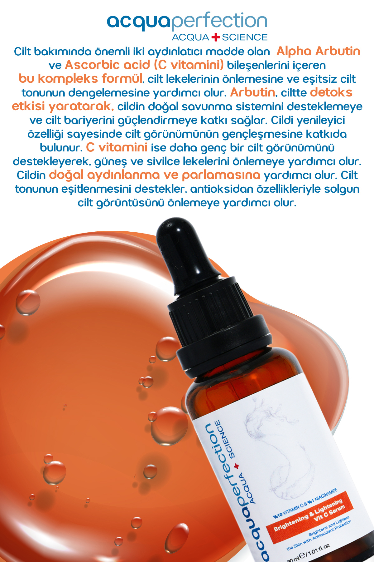 Acqua Perfection C Vitamini Aydınlatıcı Serum 30ml-