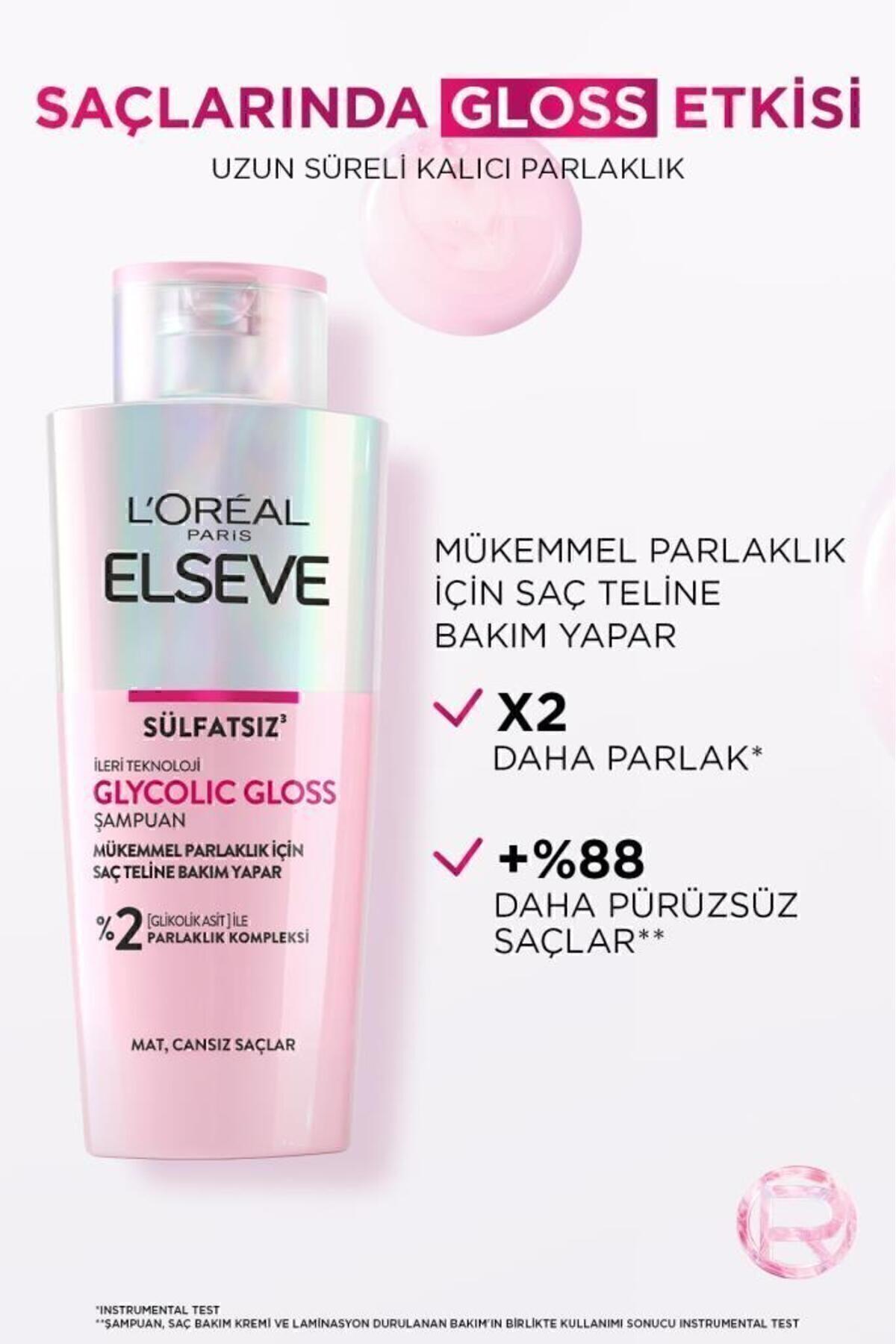 Elseve Glycolic Gloss Mükemmel ParlakŞampuan 200ml-