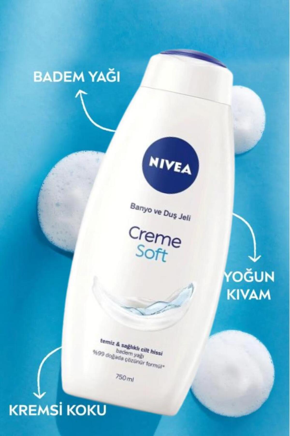 NIVEA CREME SOFT BANYO VE DUŞ JELİ 750ML-
