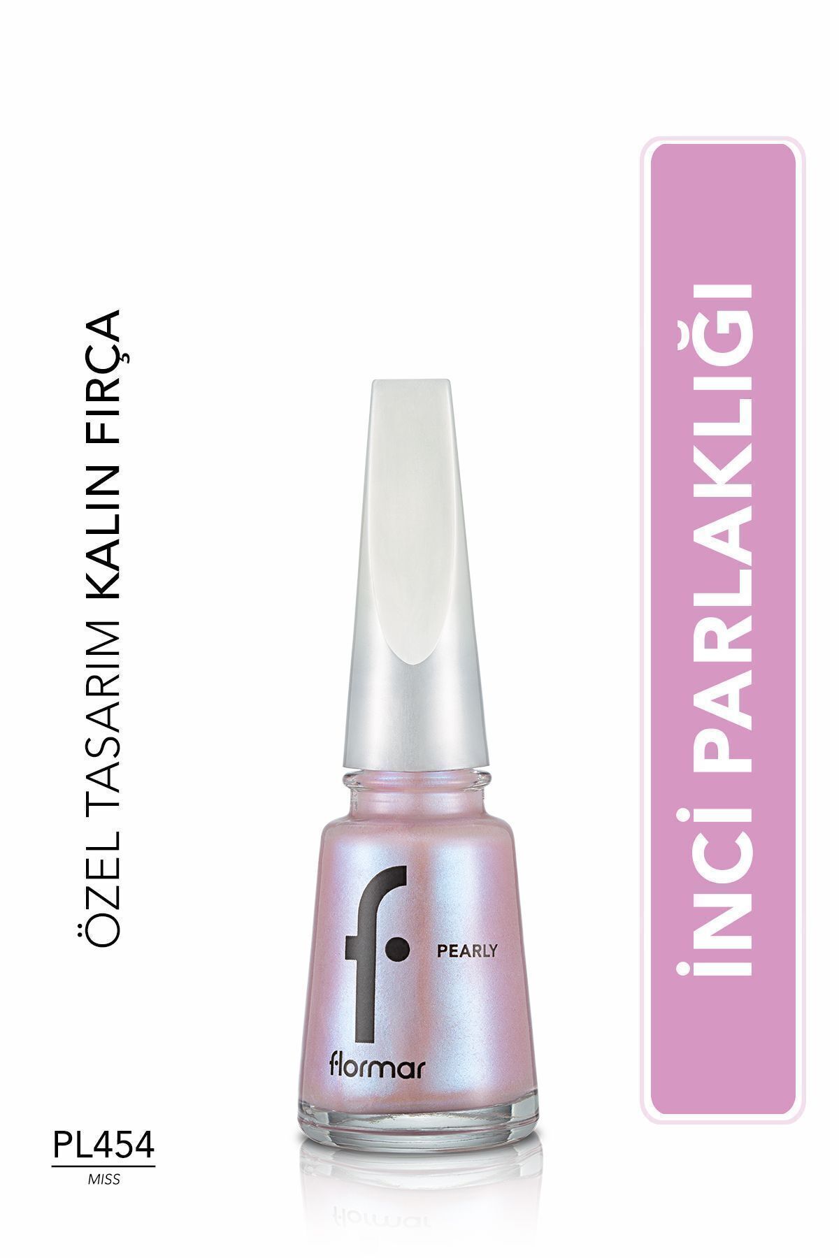 Flormar İnci Yansımalı Parlak Sedefli Oje (pembemsi) PL454-