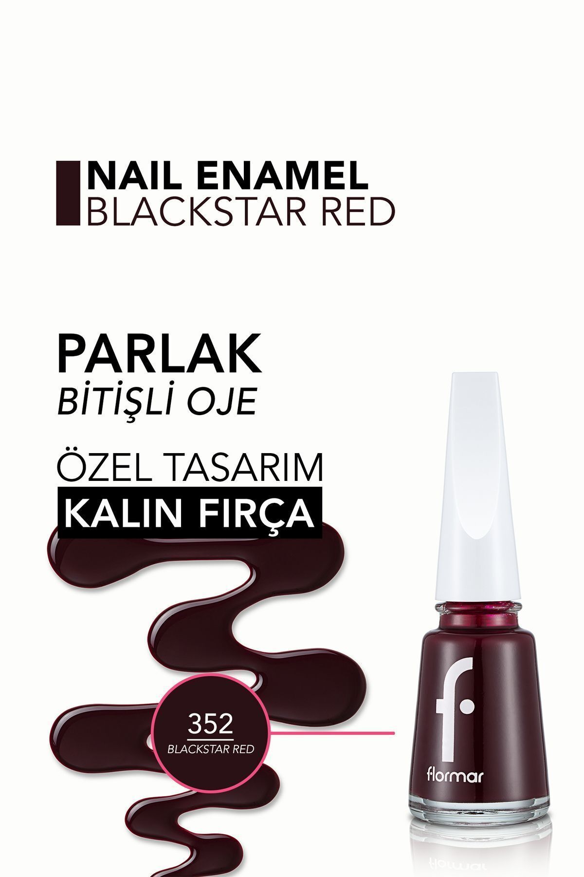 Flormar Sedefli Parlak Oje (Bordo) - 352-