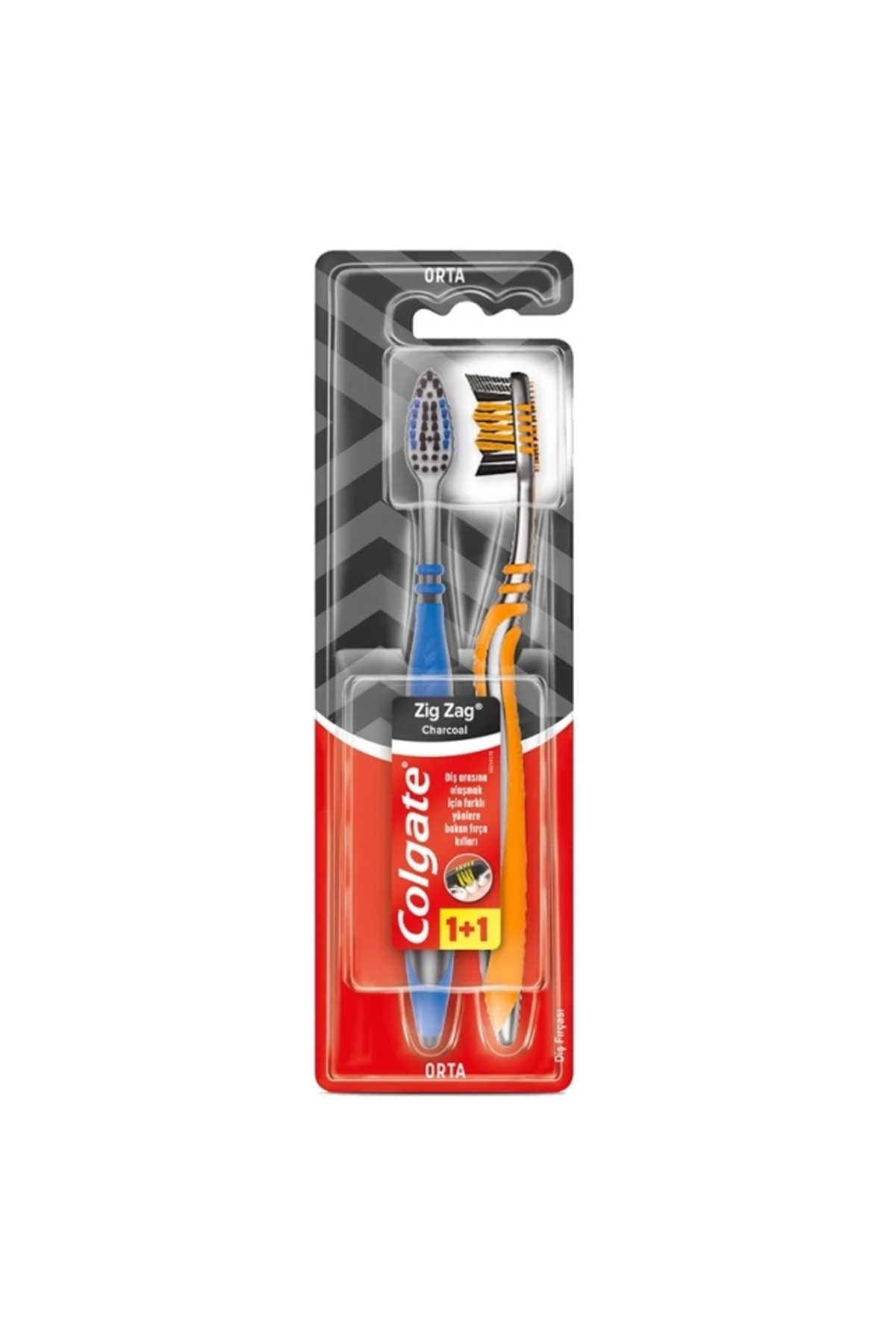 Colgate Zigzag Charcoal Diş Fırçası 1+1 (orta)-