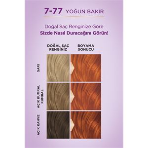 Palette Göz Alıcı Renkler 7-77 Yoğun Bakır Saç Boy-