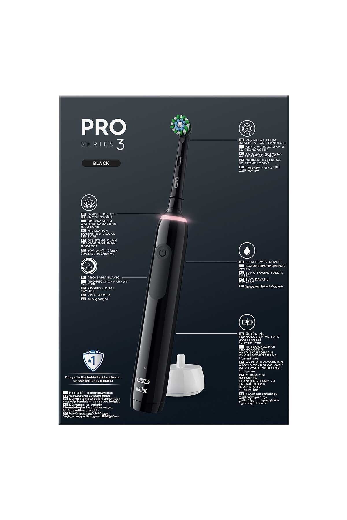 Oral-B Pro 3 - 3900 - Siyah Beyaz 2li Şarj Edilebi-