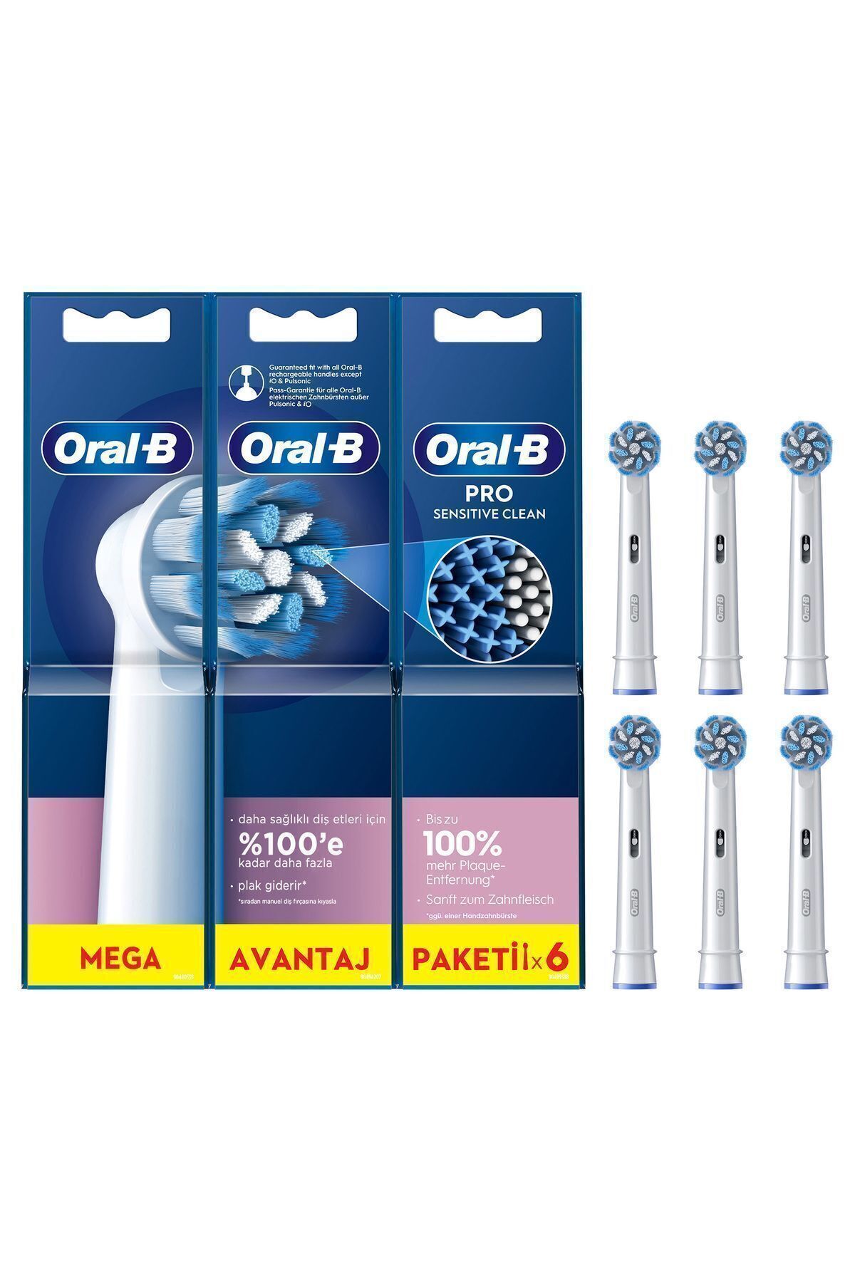 Oral-B Pro Sensitive Clean 6lı Diş Fırçası Yedek B-