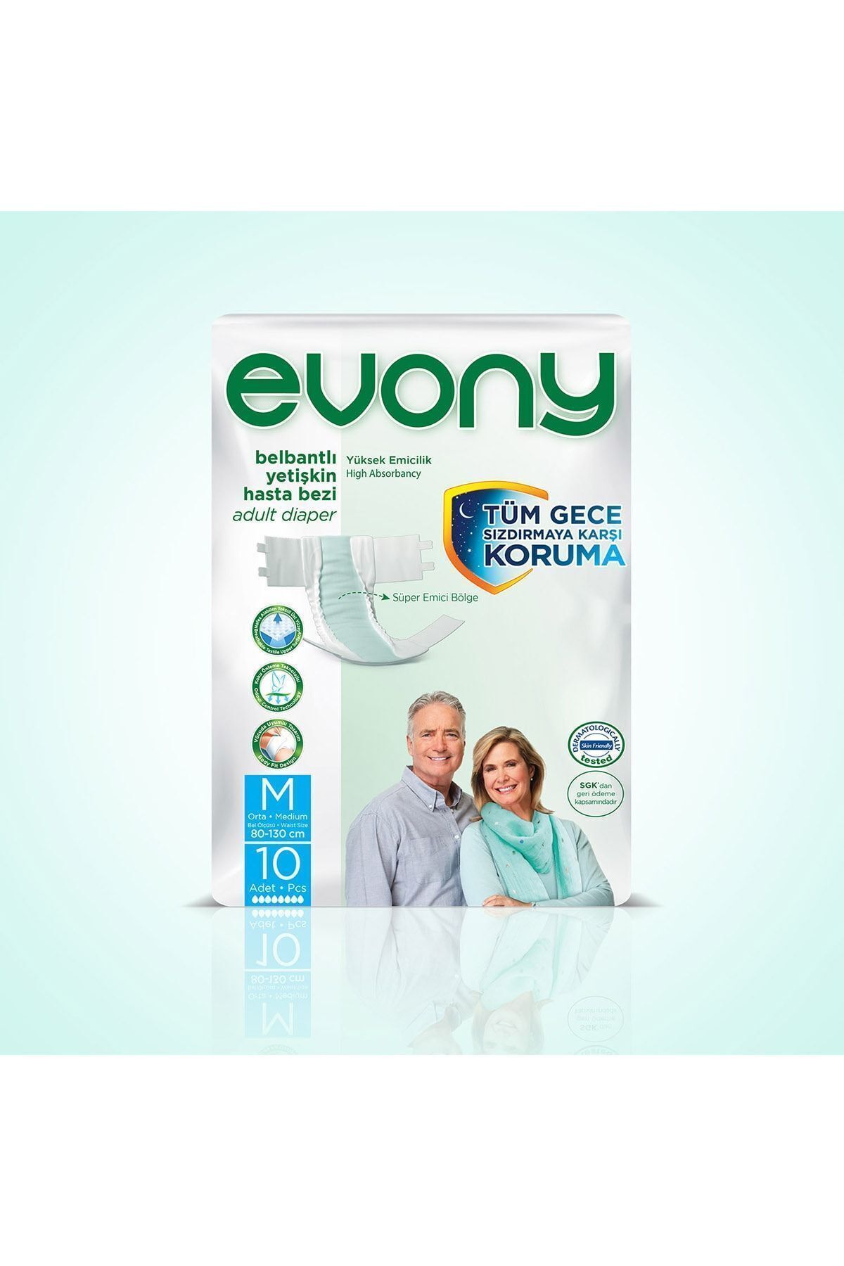 EVONY YETİŞKİN HASTA BEZİ MEDIUM 10 ADET-