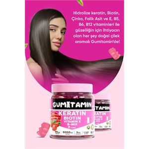 GUMİTAMİN KERATİN, BİOTİN 5000 SAÇ VE CİLT VİTAMİN-